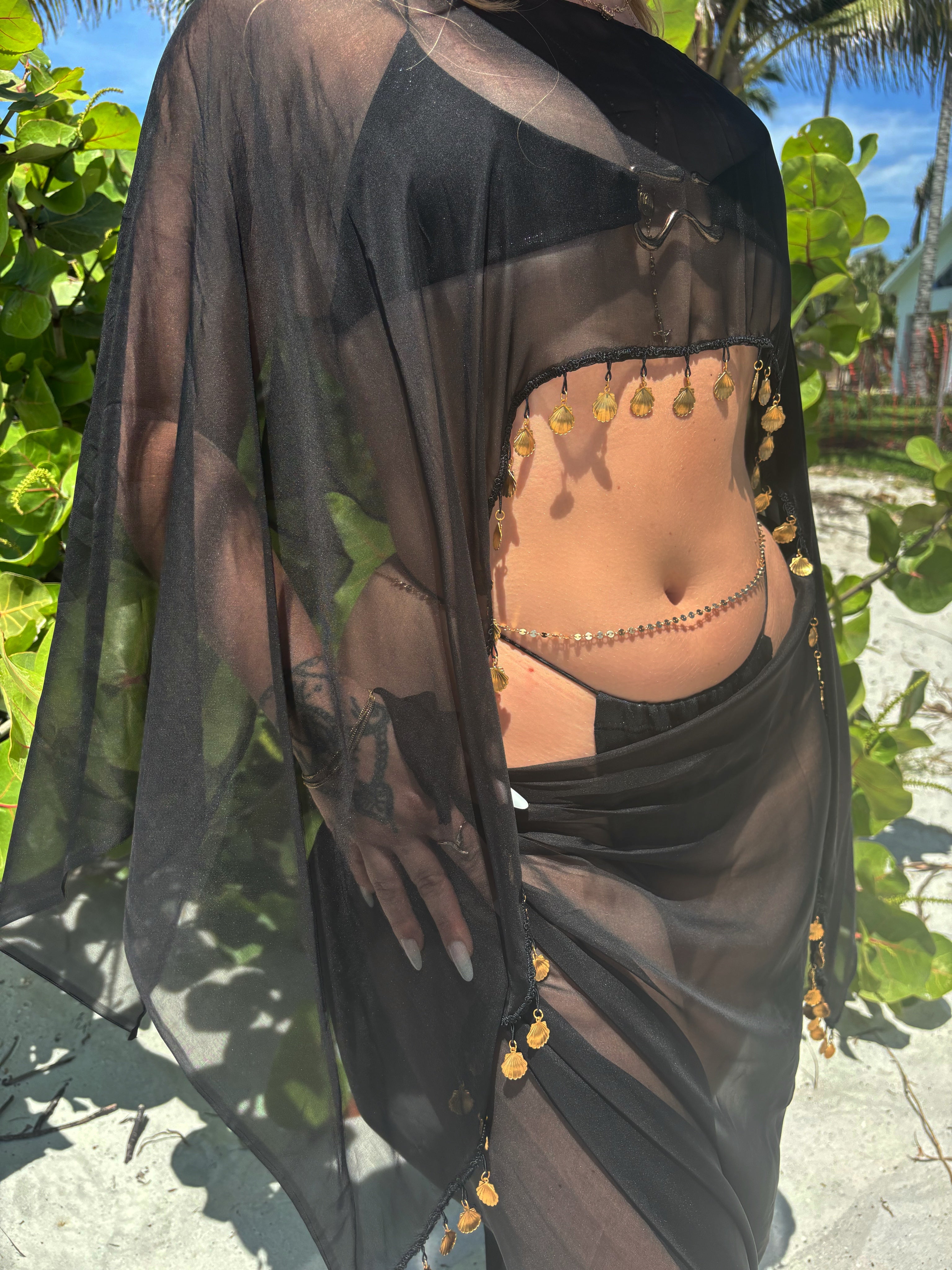 THE SILK SCALLOP KAFTAN SARONG SET