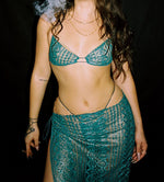 Load image into Gallery viewer, THE TUSCAN TEAL LACE SARONG SET
